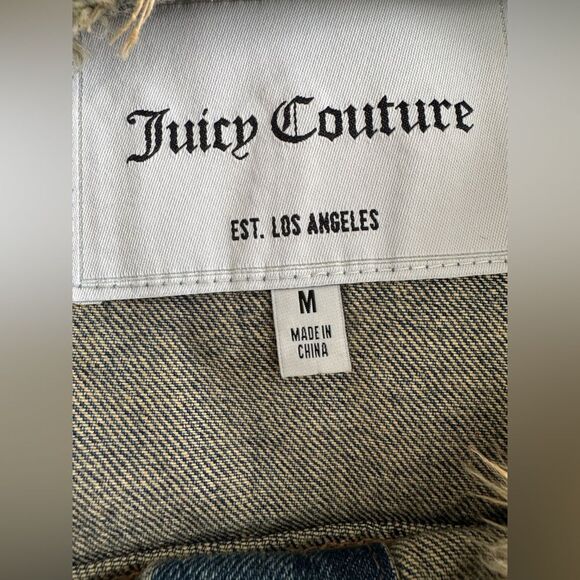 Juicy Couture Big Bling Raw Collar Denim Jacket Size: Medium NWOT - Picture 9 of 13